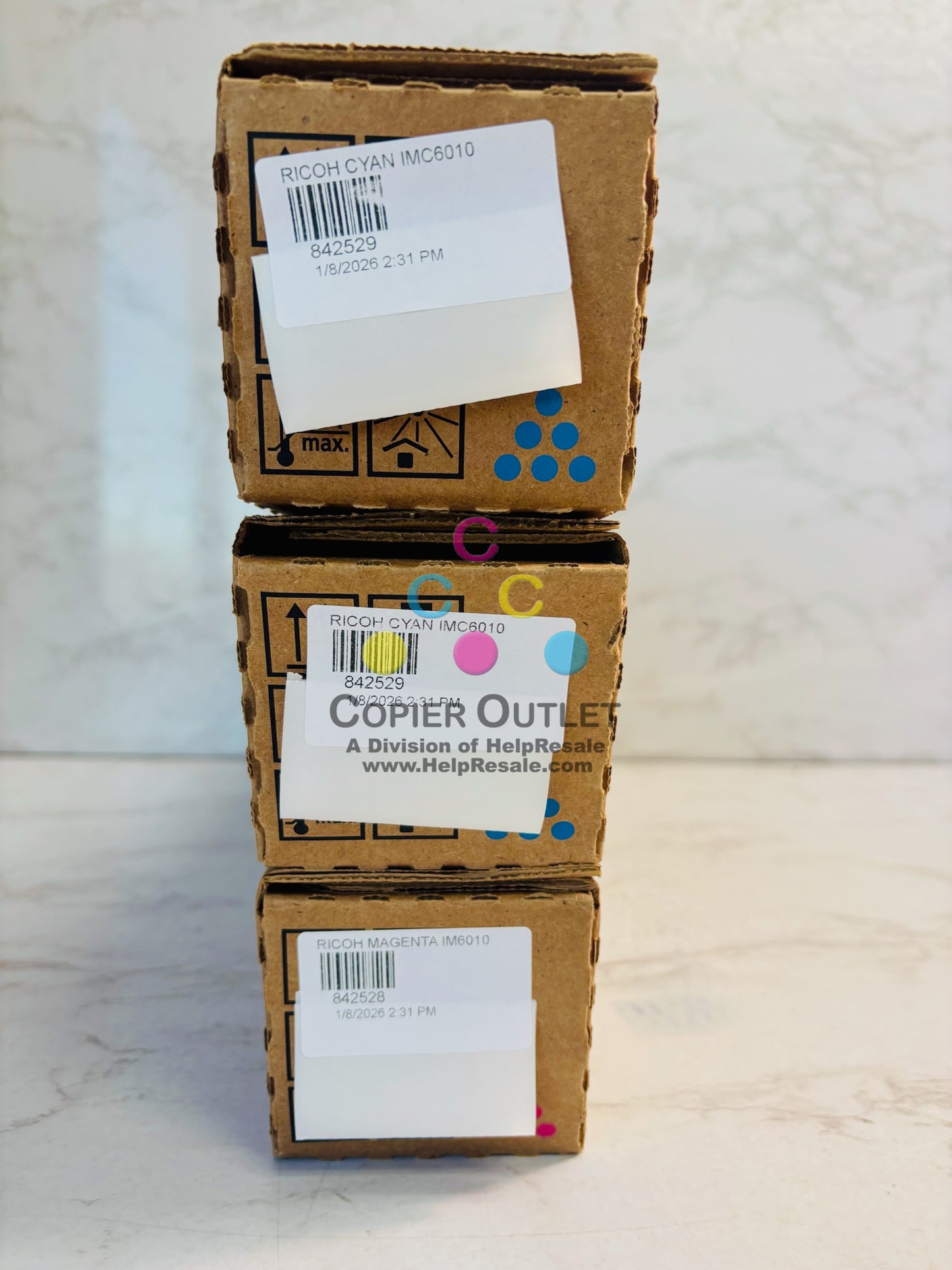 3 OEM Ricoh IM C4510 IM C6010 Cyan & Magenta Toner 842528,842529 CCM