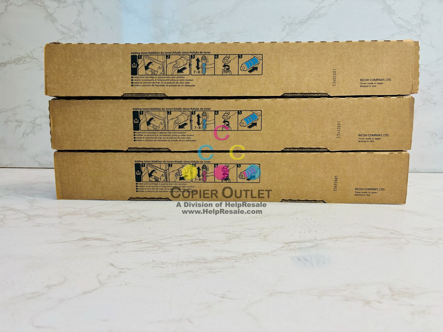 3 OEM Ricoh IM C4510 IM C6010 Cyan & Magenta Toner 842528,842529 CCM