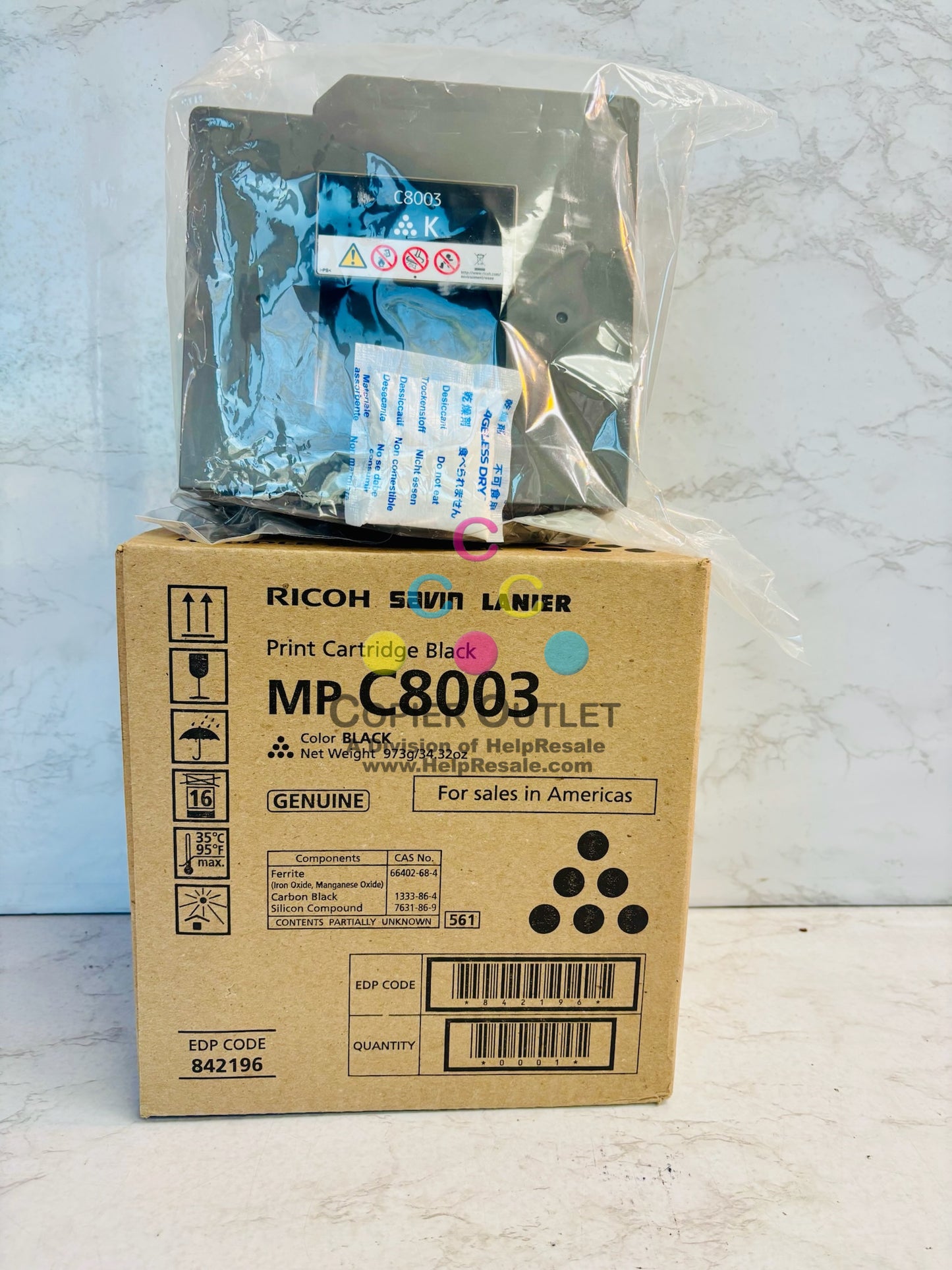 Open Genuine Ricoh MP C8003,C6500 Black Print Cartridge 842196