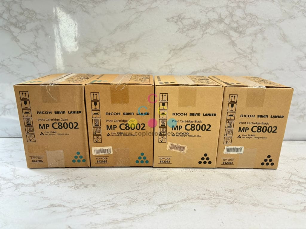 4 OEM Ricoh MP C6502S,C8002SP CCKK Toner Cartridge 842086,842083 Same Day Ship
