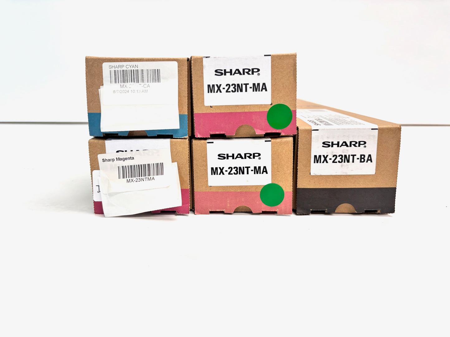 5 OEM Sharp MX-2310U,MX-2616N Cyan, Magenta & Black Toners MX-23NT-CA,MA,BA