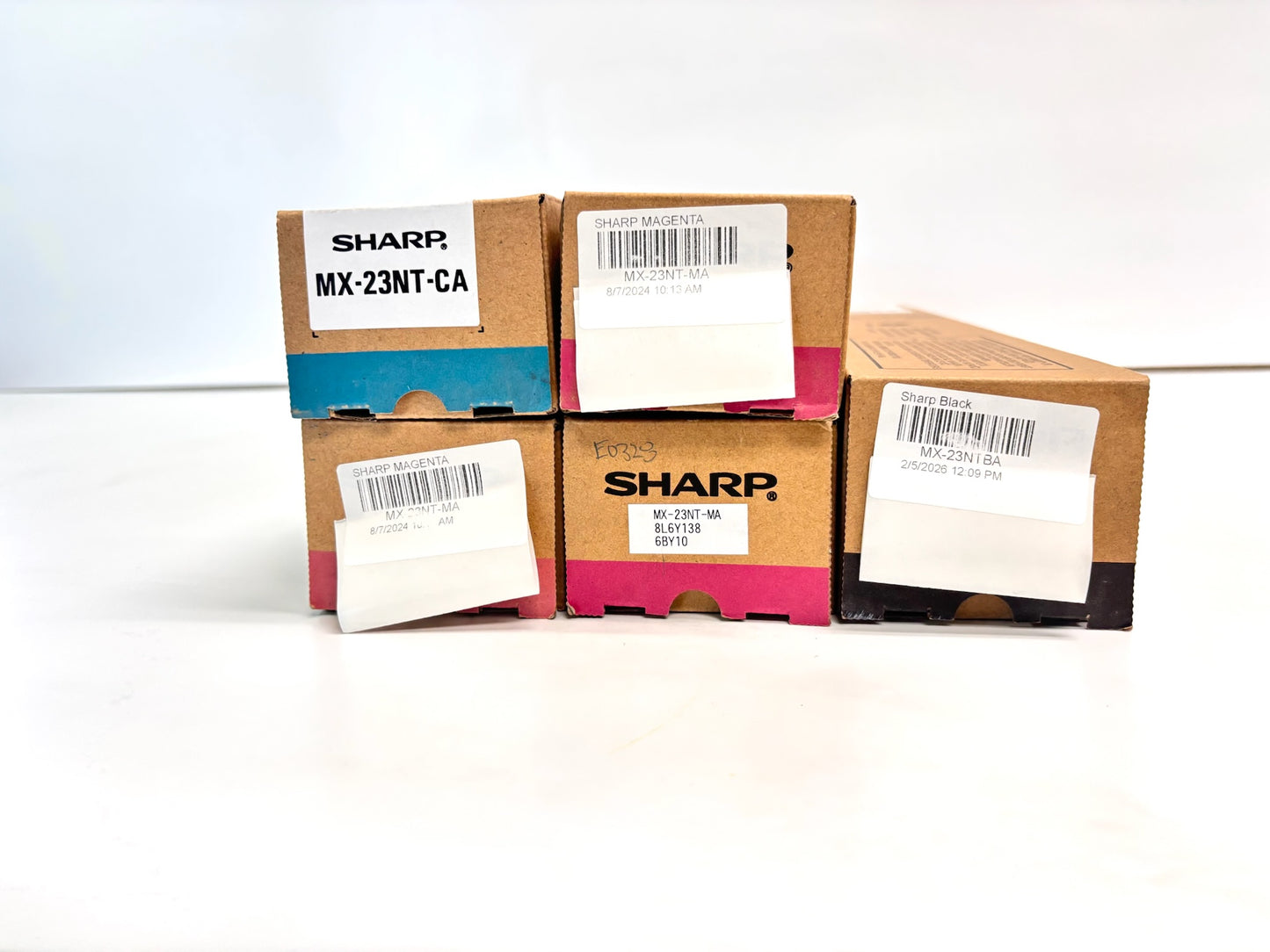 5 OEM Sharp MX-2310U,MX-2616N Cyan, Magenta & Black Toners MX-23NT-CA,MA,BA