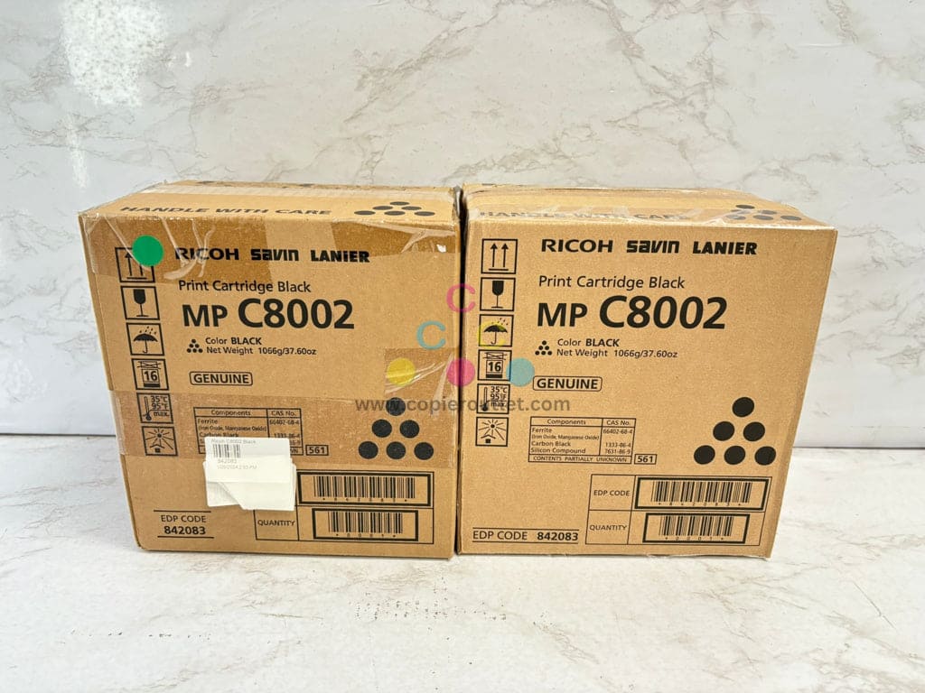 2 OEM Ricoh MP C6502S,C8002SP Black Toner Cartridge 842083 Same Day Shipping