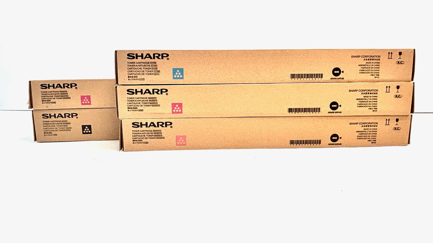 5 OEM Sharp MX-2310U,MX-2616N Cyan, Magenta & Black Toners MX-23NT-CA,MA,BA