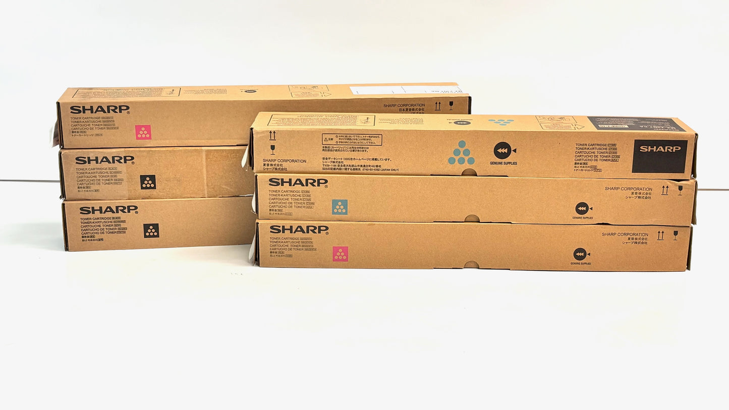 6 OEM Sharp MX-2310U,MX-2616N Cyan, Magenta & Black Toners MX-23NT-CA,MA,BA