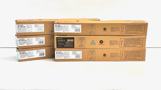 6 OEM Sharp MX-2310U,MX-2616N Cyan, Magenta & Black Toners MX-23NT-CA,MA,BA