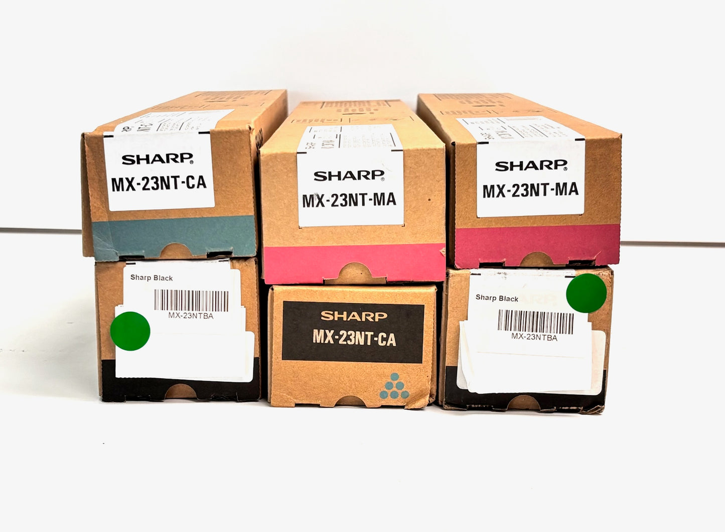 6 OEM Sharp MX-2310U,MX-2616N Cyan, Magenta & Black Toners MX-23NT-CA,MA,BA