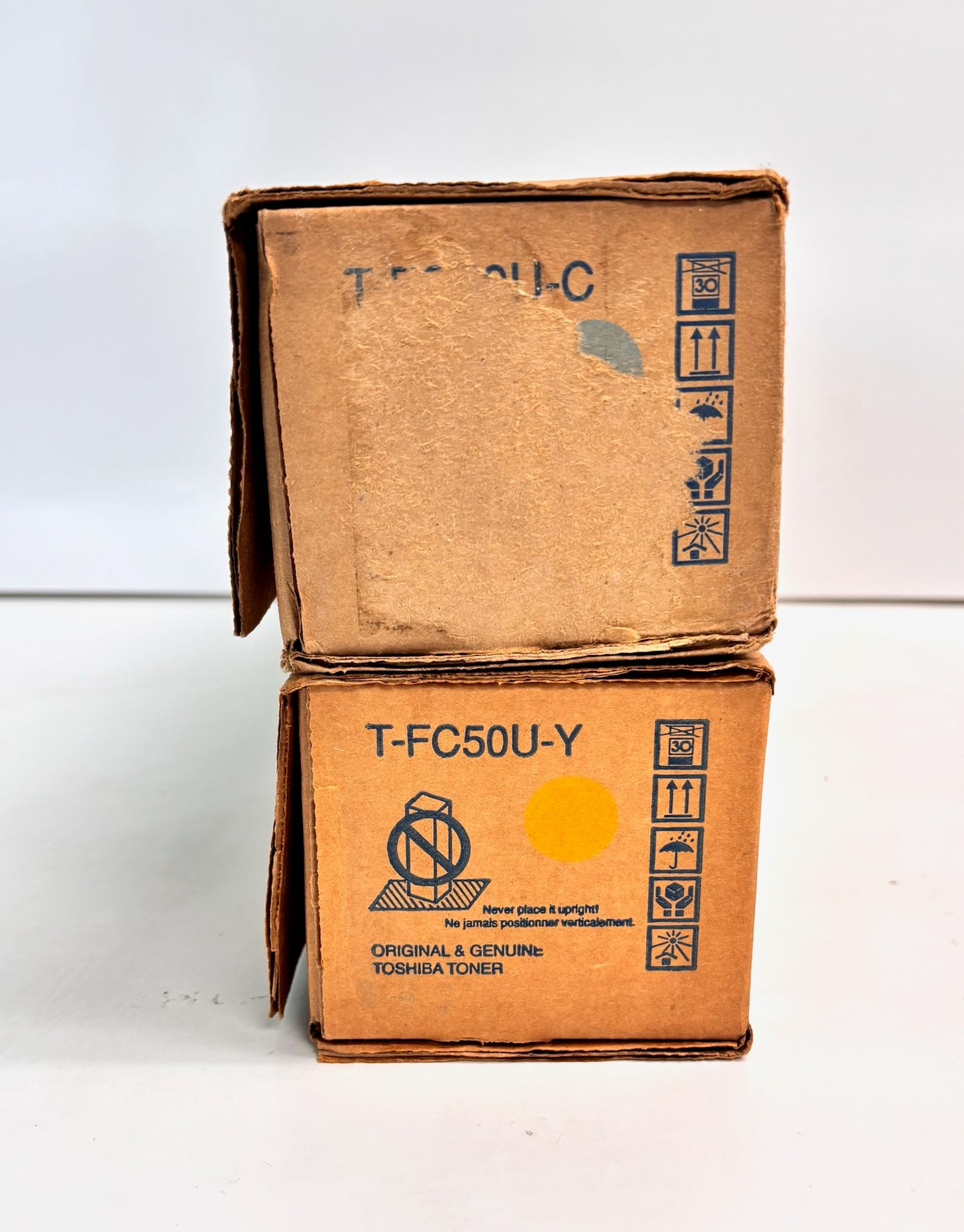 2 Open Genuine Toshiba eSTUDIO 2555C,3055C,5055C Cyan & Yellow Toners T-FC50U-CY