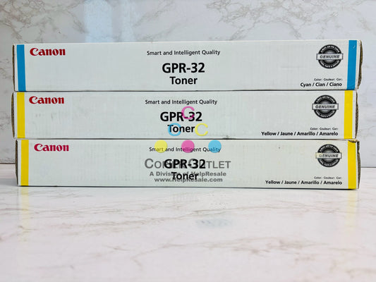 3 Genuine Canon iRAC9075 Cyan & Yellow Toner GPR-32C, GPR-32Y