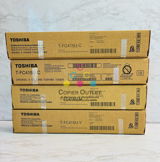 4 Genuine Toshiba eStudio 2515AC,3015AC Cyan, Magenta & Yellow Toner T-FC415U
