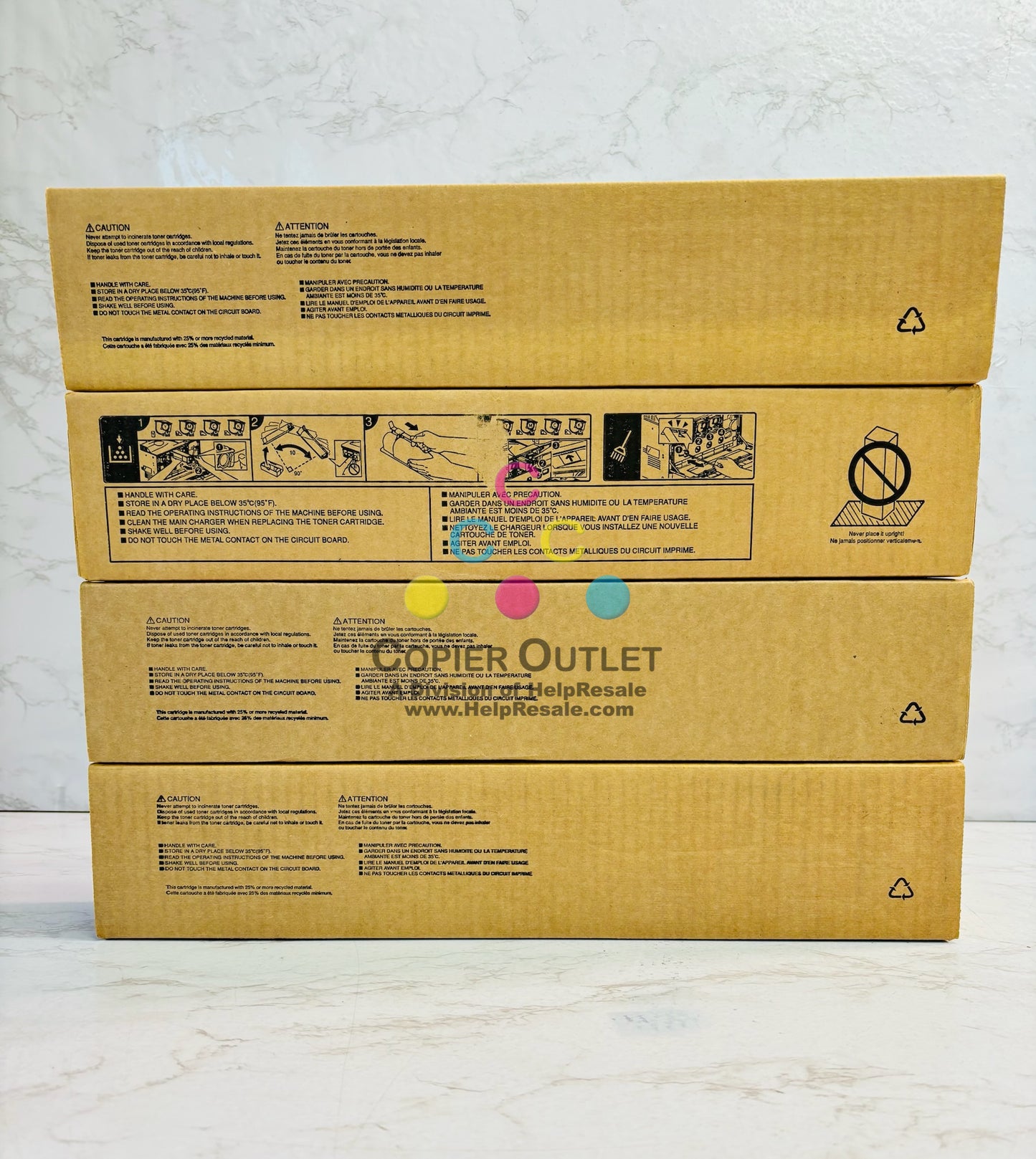 4 Genuine Toshiba eStudio 2515AC,3015AC Cyan, Magenta & Yellow Toner T-FC415U