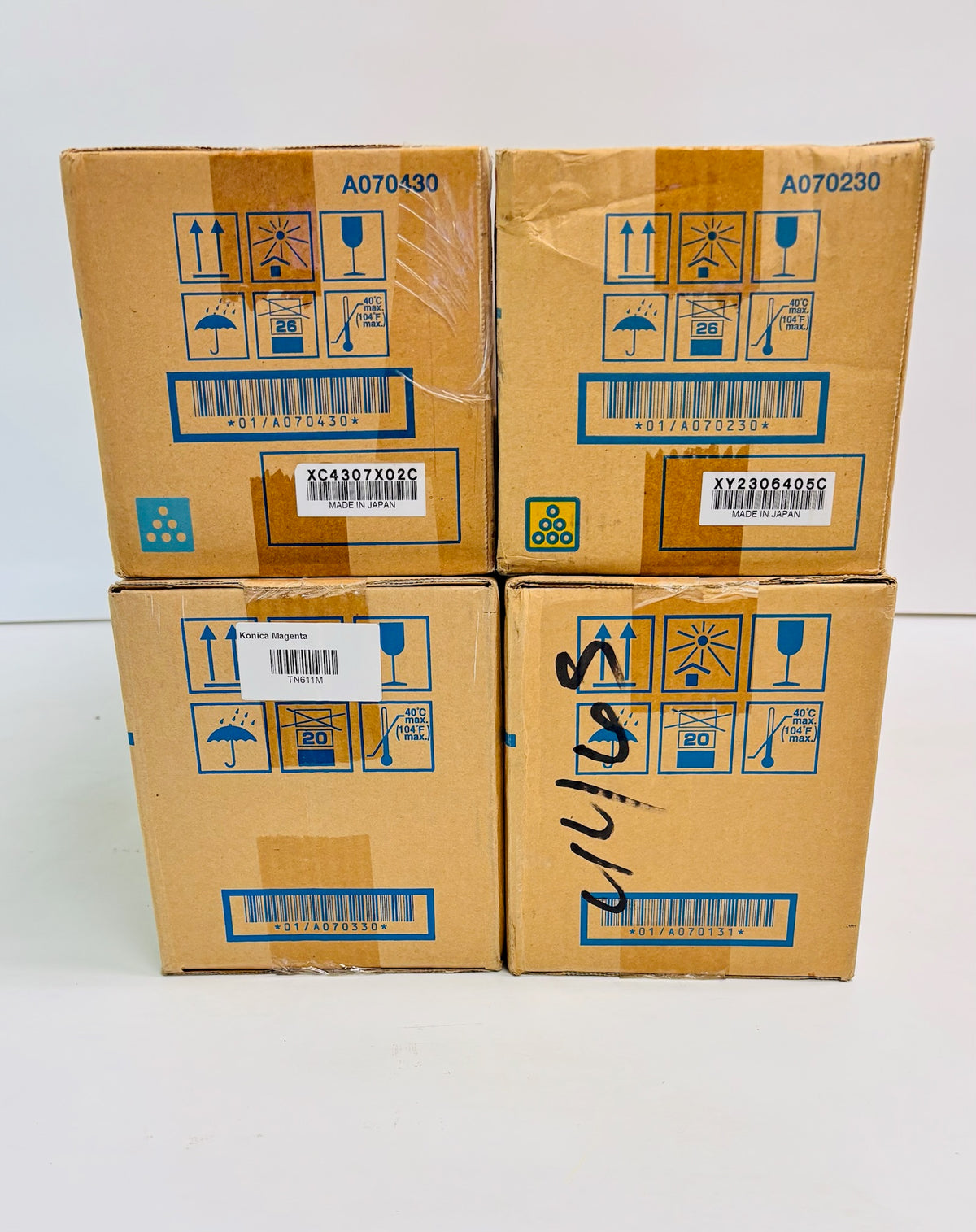 4 Genuine Konica BizHub C451 Toners TN611C, TN611M, TN611Y, TN411K Same Day Ship