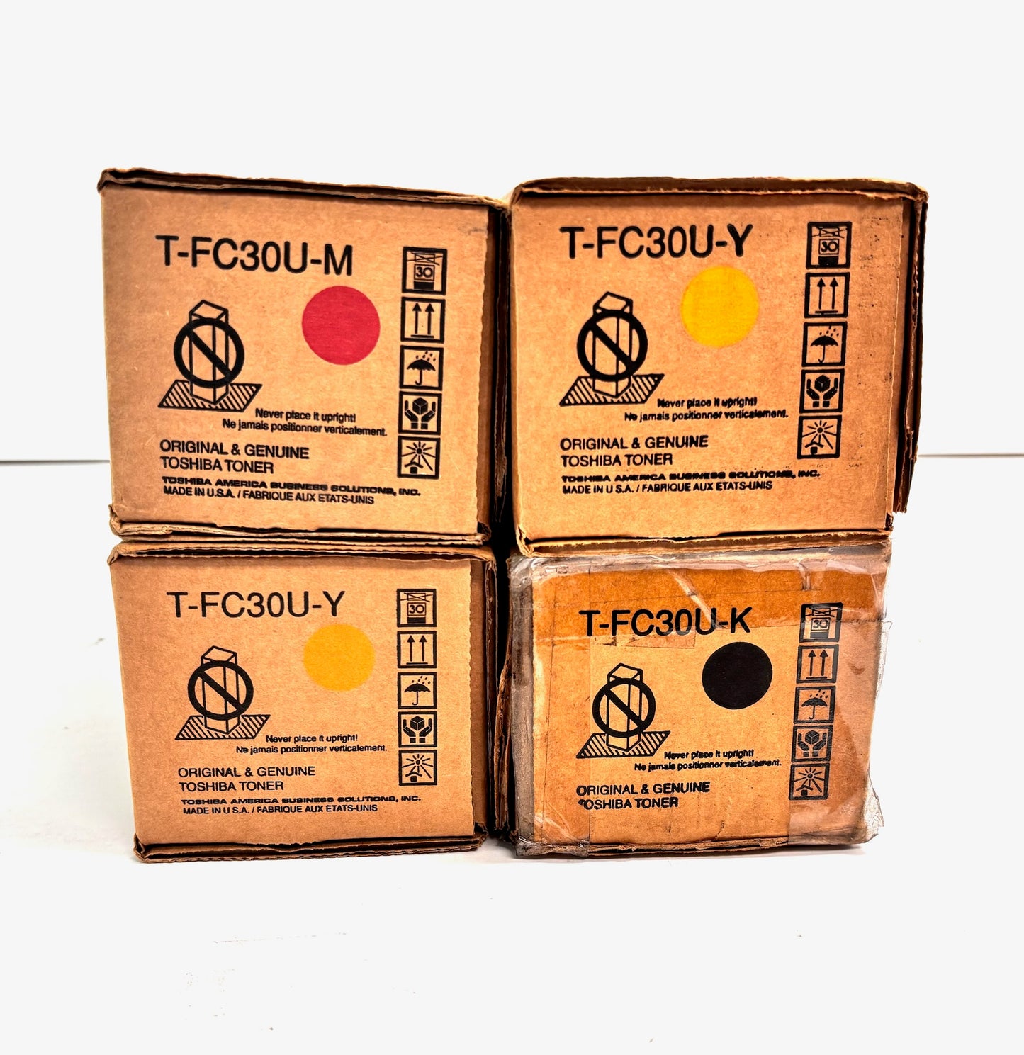4 Genuine Toshiba eStudio 2050C,2051C,2550C,2551C MYYK Toners T-FC30U
