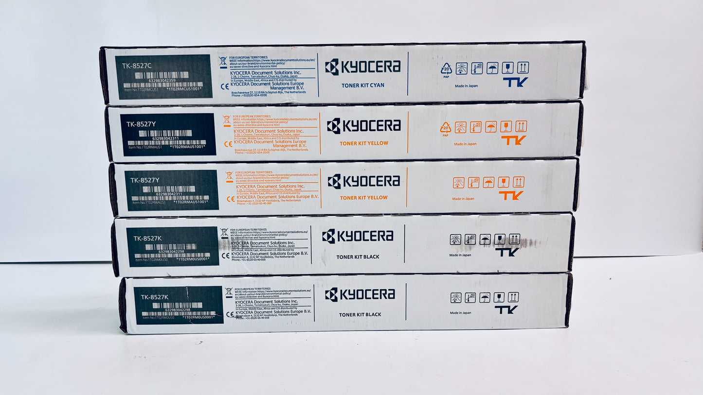 5 Genuine Kyocera TASKalfa 3552ci, 3553ci, 4052ci CYYKK Toners TK-8527