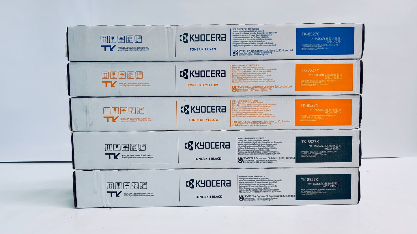 5 Genuine Kyocera TASKalfa 3552ci, 3553ci, 4052ci CYYKK Toners TK-8527