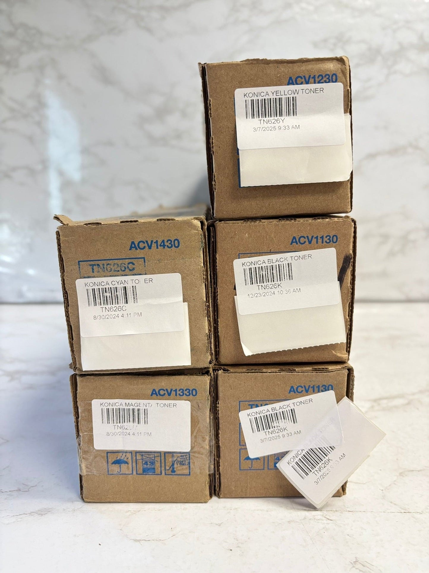 5 New Cosmetic Genuine Konica BHC450i,C550i TN626 CMYKK Toners (TN626LM)