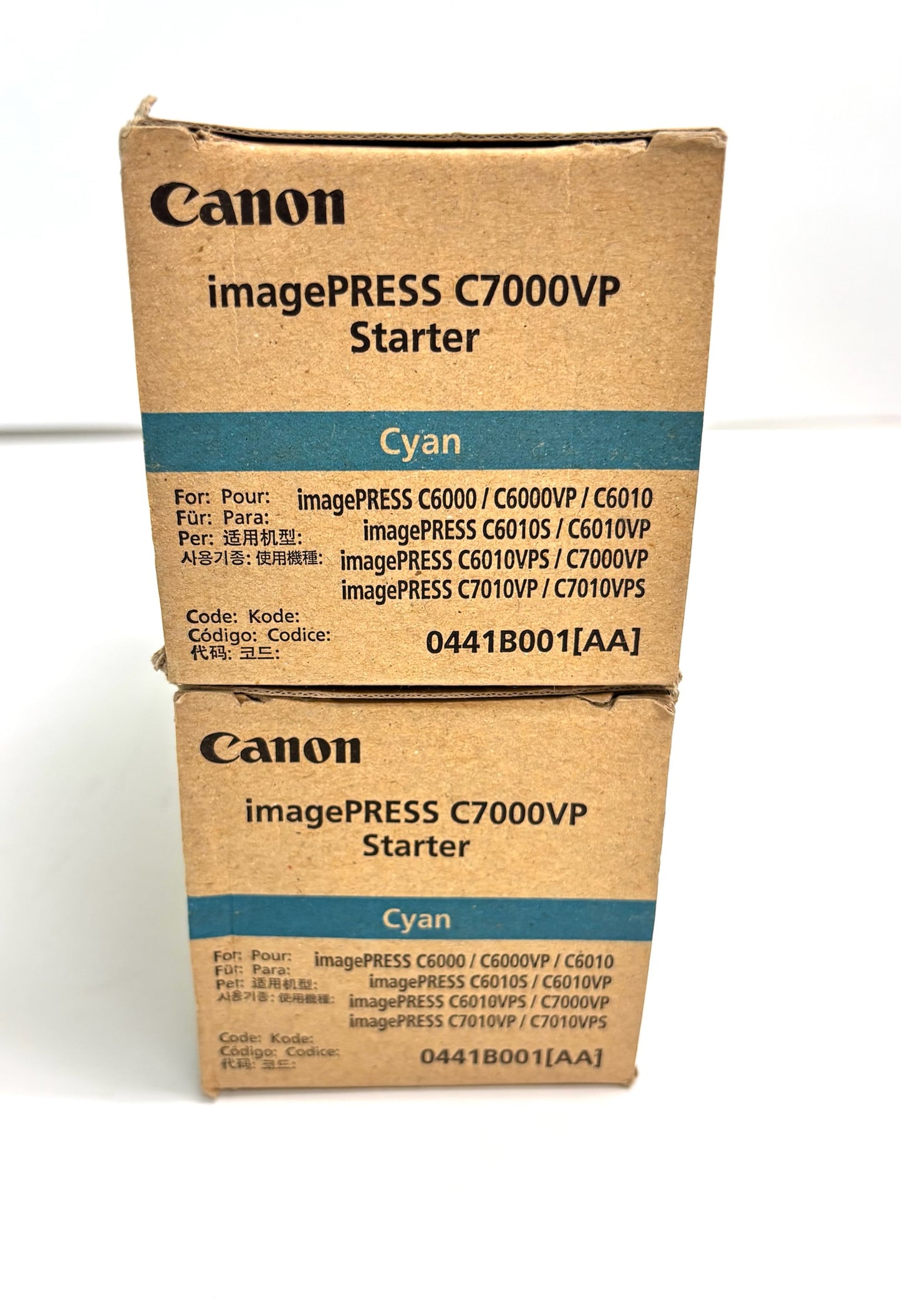 2 New Genuine Canon IPC6000, C7000VP, C7010VP Cyan Starters 0441B001(AA)
