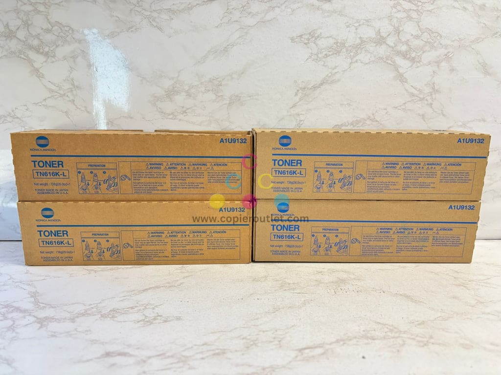 4 New OEM Konica Minolta Bizhub PRESS C6000L TN616K-L Black Toner A1U9132