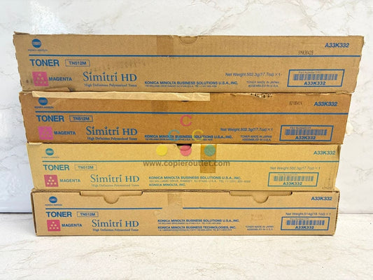 4 OEM Konica BizhubC454,C454e,C554,C554e TN512M, TN-512M (A33K332) Toners