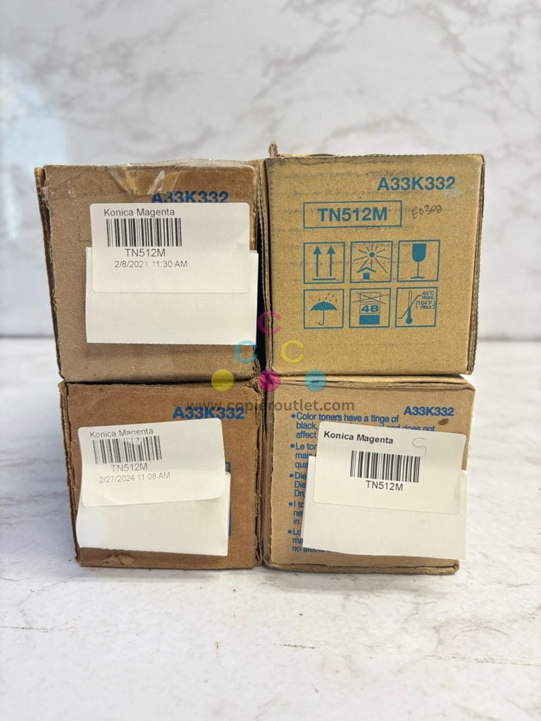 4 OEM Konica BizhubC454,C454e,C554,C554e TN512M, TN-512M (A33K332) Toners