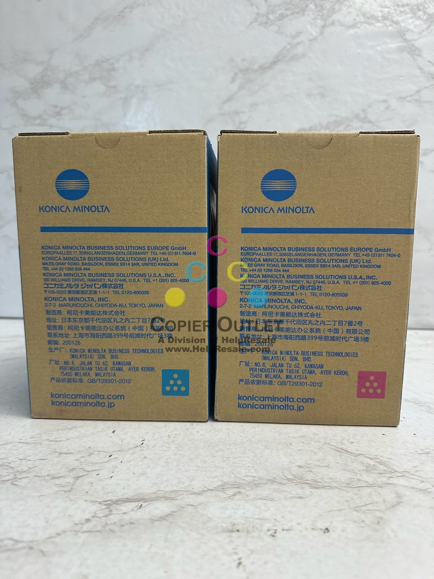 2 Genuine Konica Minolta BH C3320i, C3321i Cyan & Magenta Toners TNP80C, TNP80M