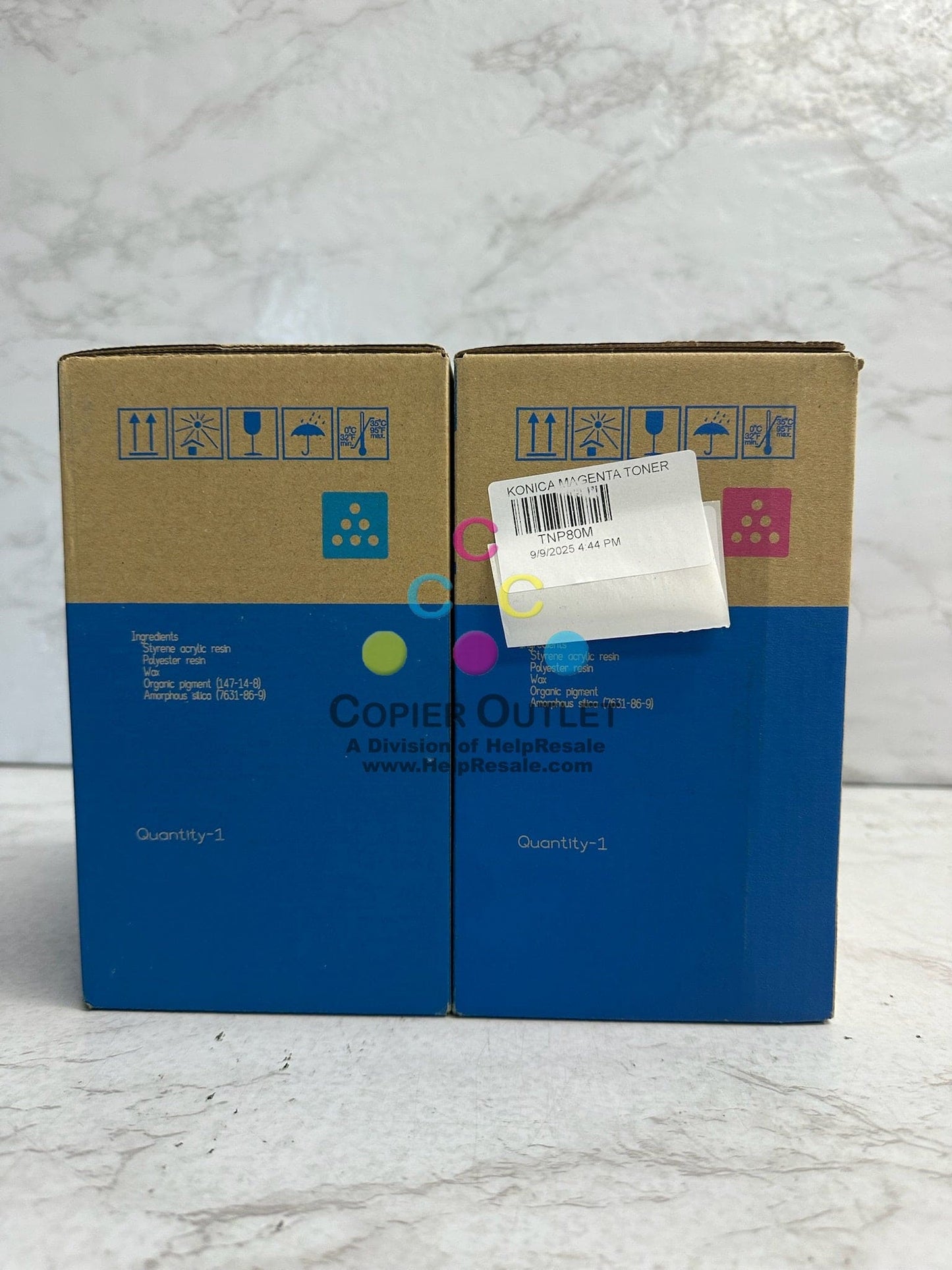 2 Genuine Konica Minolta BH C3320i, C3321i Cyan & Magenta Toners TNP80C, TNP80M