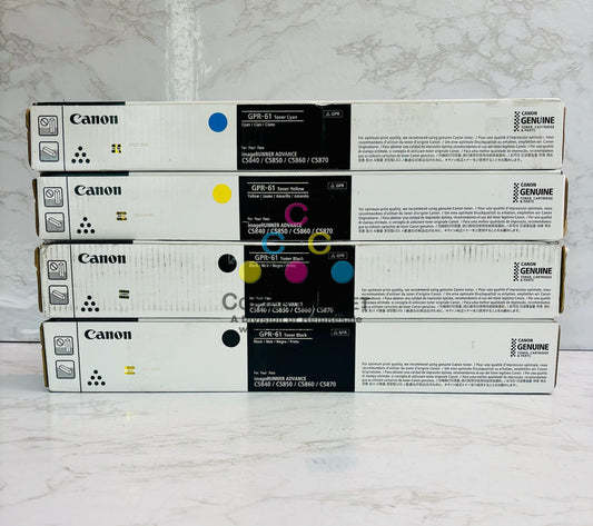 4 Genuine Canon iR Adv C5840i,C5850i Cyan,Yellow & Black Toner GPR-61 CYK