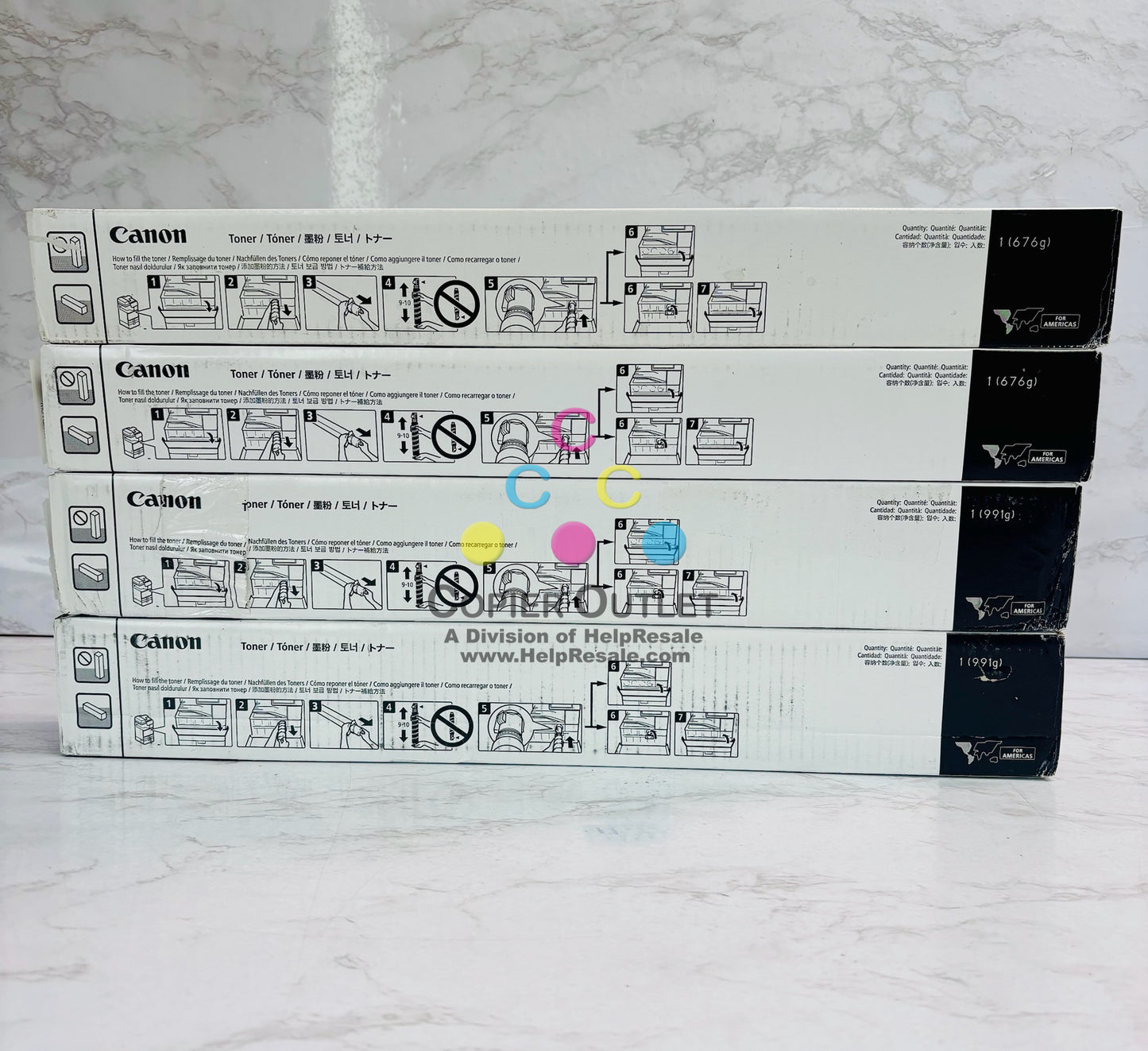4 Genuine Canon iR Adv C5840i,C5850i Cyan,Yellow & Black Toner GPR-61 CYK