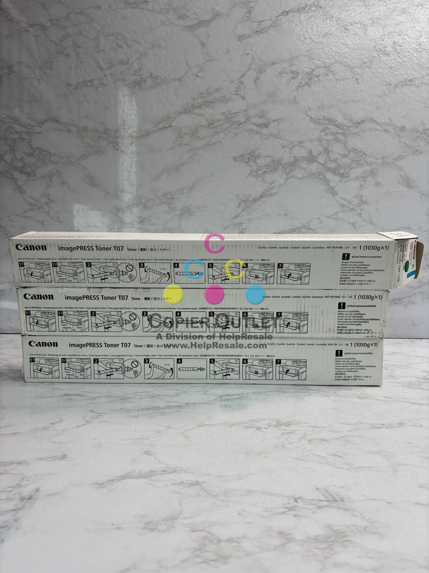 3 Open Genuine Canon imagePRESS Lite C165,C170 Cyan & Magenta Toner T07 CM