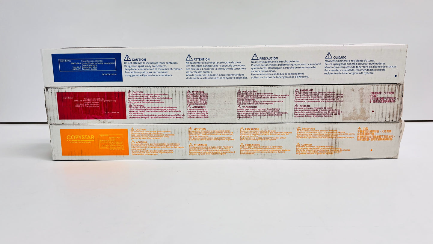3 OEM Kyocera  5052ci, 5053ci Cyan, Mag, Yellow Toners TK-8517C,M TK-8519Y