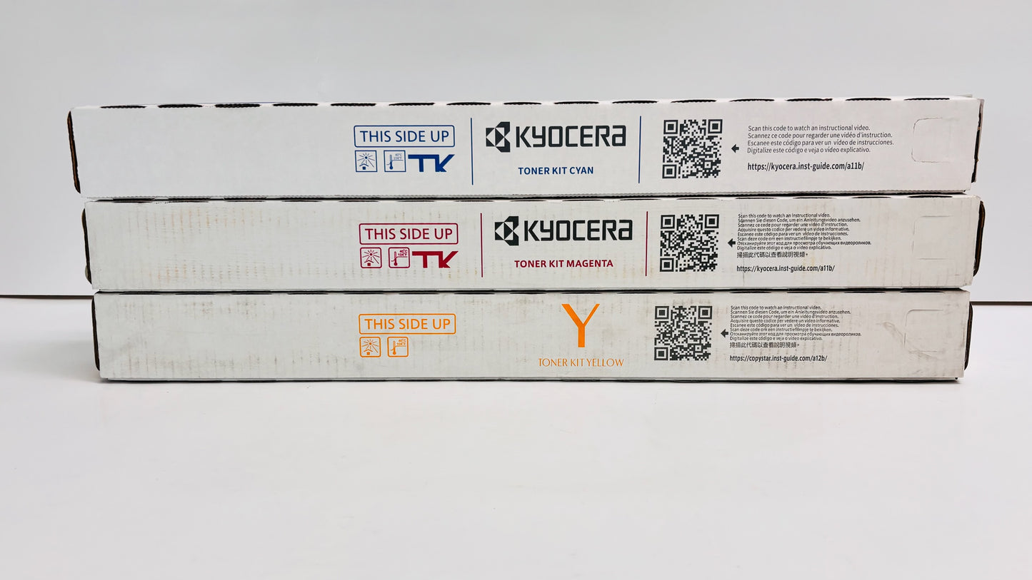 3 OEM Kyocera  5052ci, 5053ci Cyan, Mag, Yellow Toners TK-8517C,M TK-8519Y