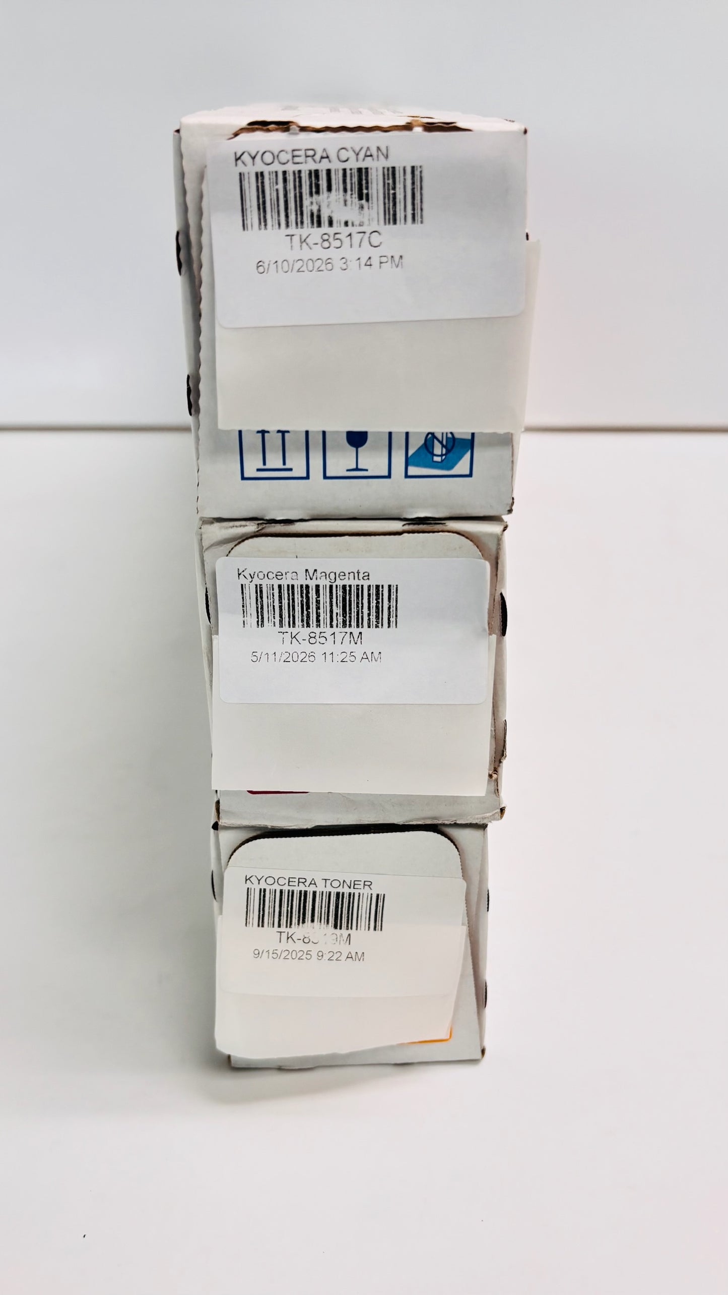 3 OEM Kyocera  5052ci, 5053ci Cyan, Mag, Yellow Toners TK-8517C,M TK-8519Y