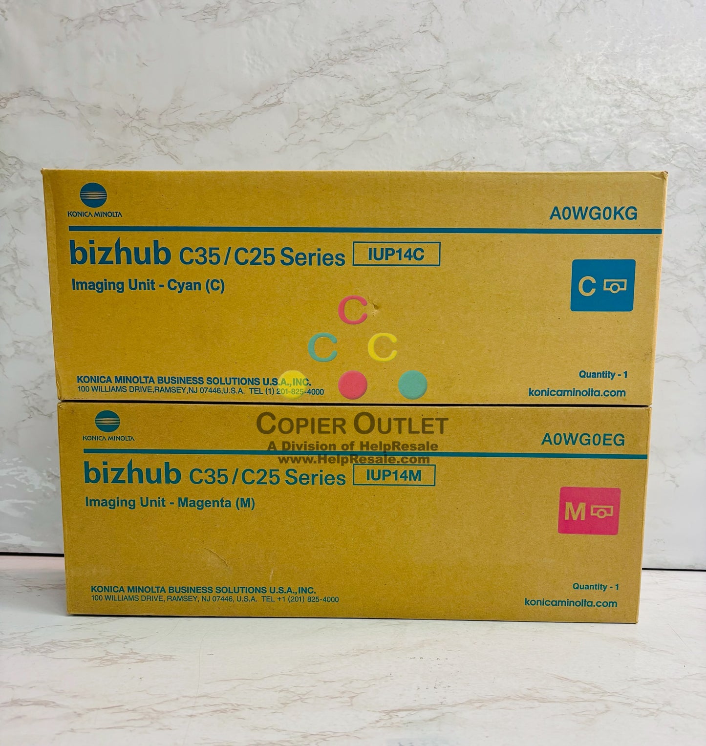 2 Open Genuine Konica BH C25,C35,C35P Cyan & Magenta Imaging Unit IUP14 CM