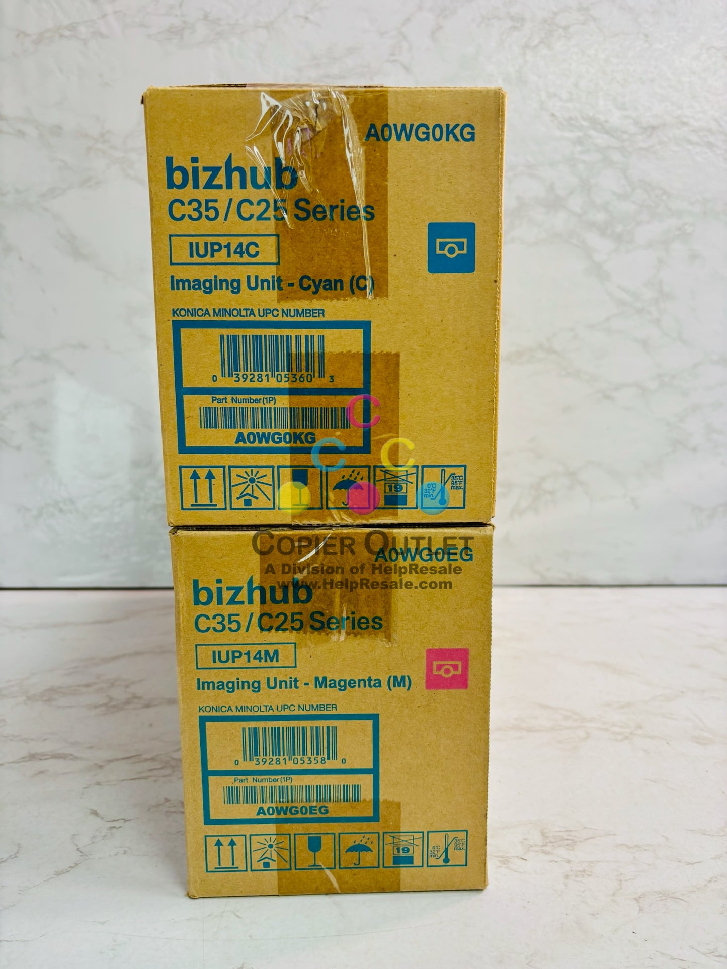2 Open Genuine Konica BH C25,C35,C35P Cyan & Magenta Imaging Unit IUP14 CM