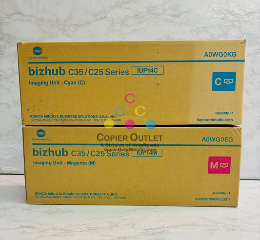 2 Open Genuine Konica BH C25,C35,C35P Cyan & Magenta Imaging Unit IUP14 CM
