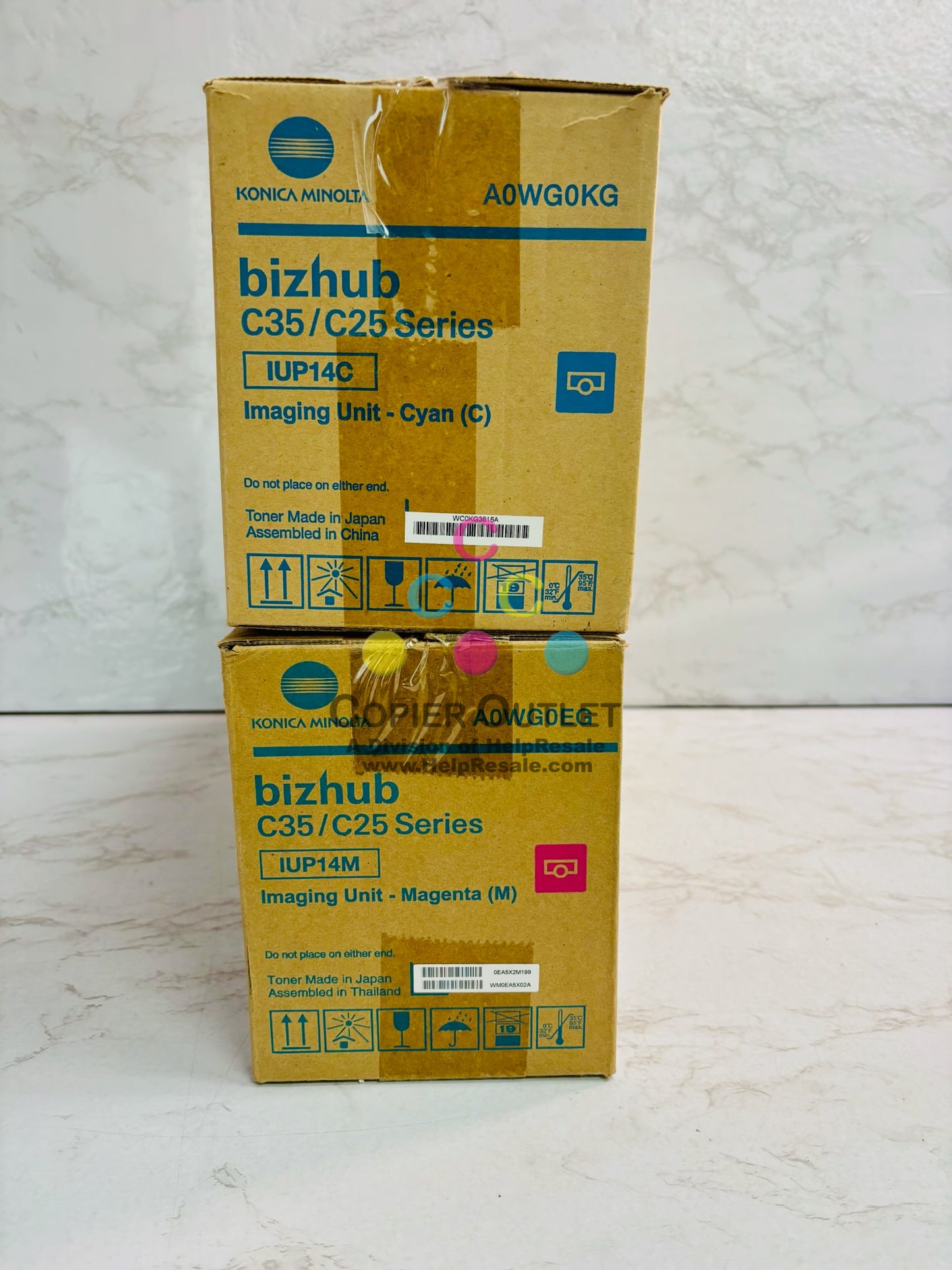 2 Open Genuine Konica BH C25,C35,C35P Cyan & Magenta Imaging Unit IUP14 CM