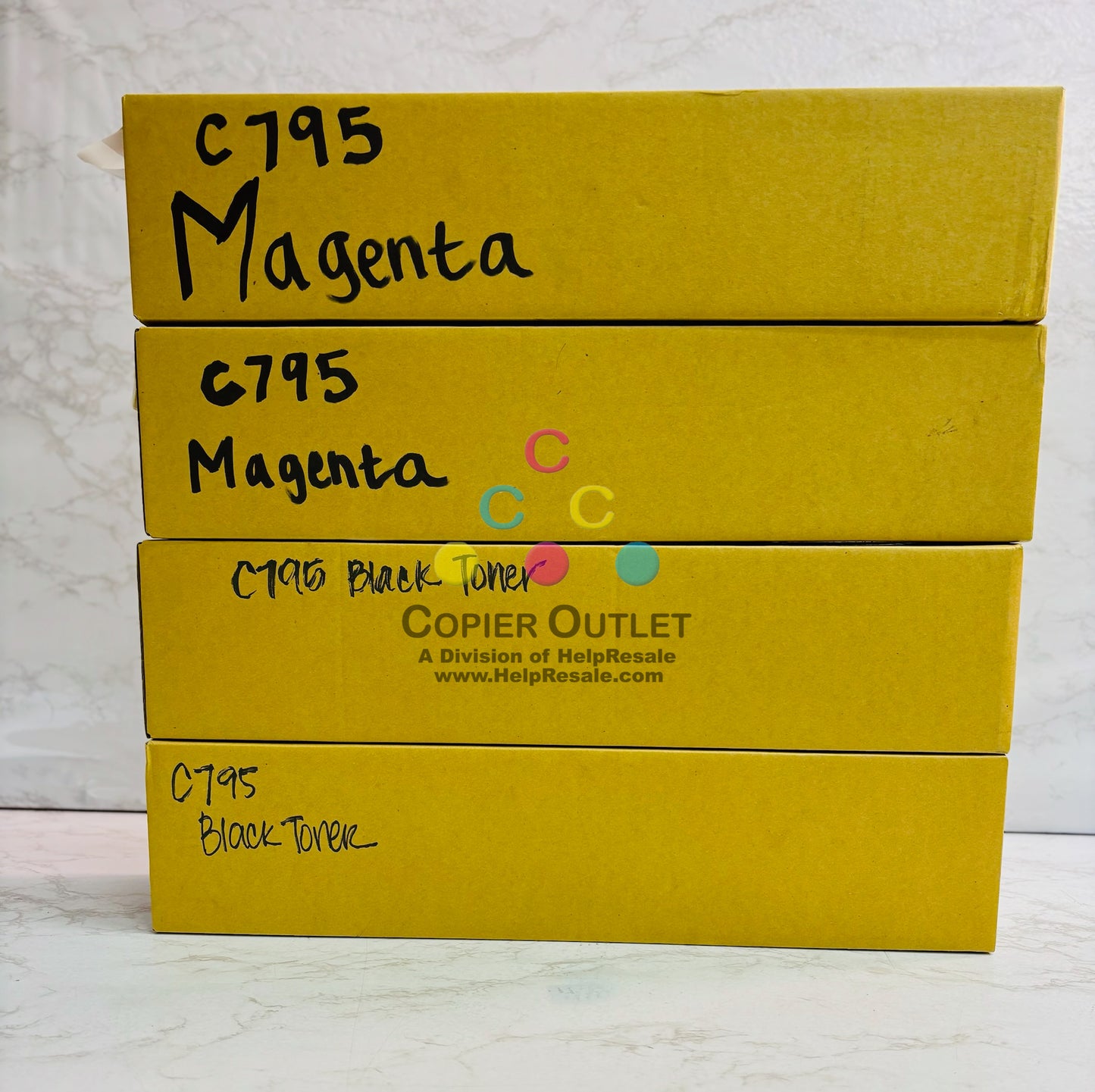 4 Unbranded Konica Minolta  C659, C759 Magenta & Black Toners TN713 MMKK