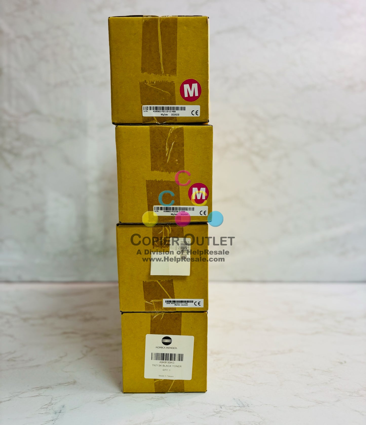 4 Unbranded Konica Minolta  C659, C759 Magenta & Black Toners TN713 MMKK