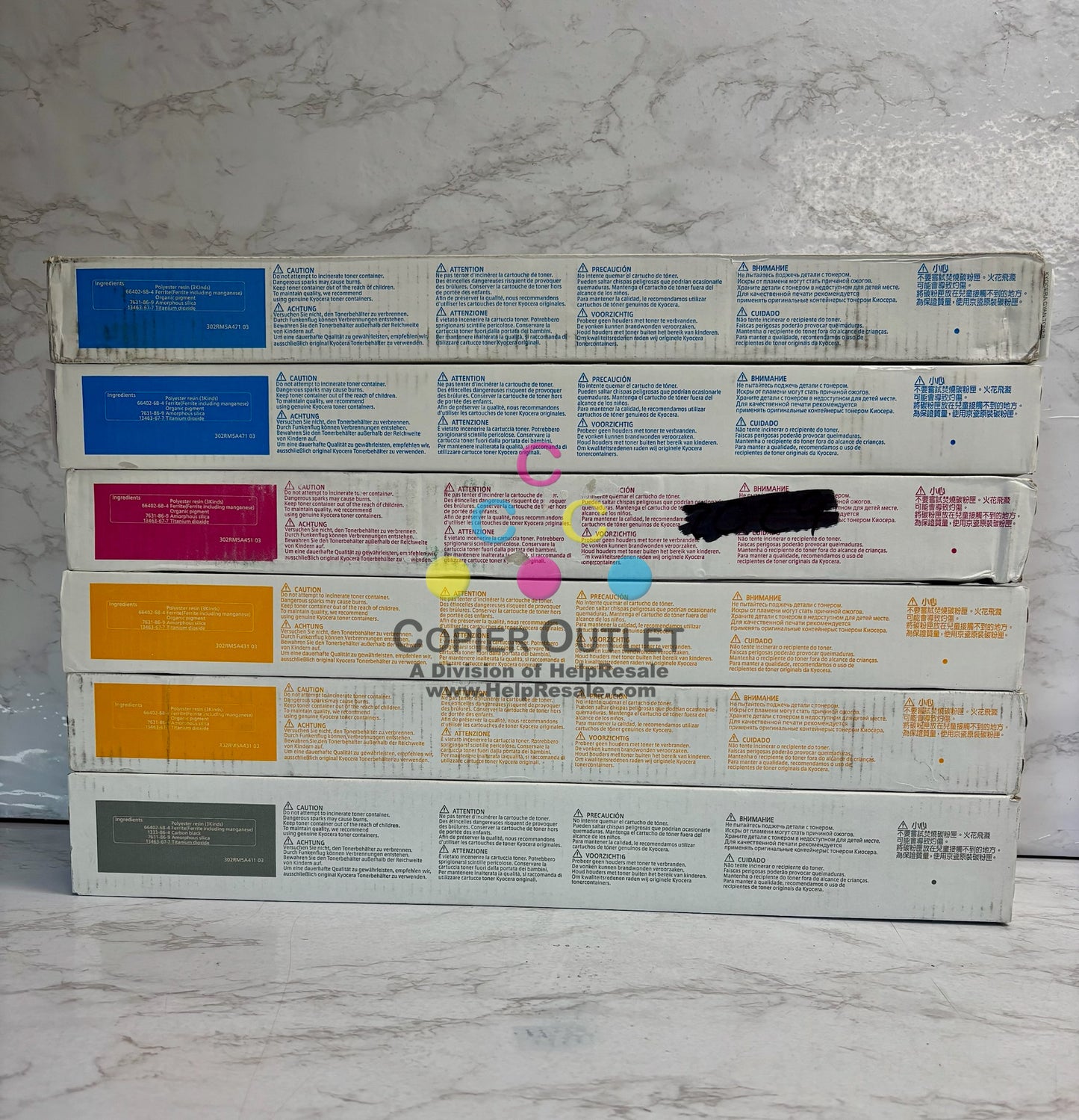 6 OEM Kyocera TASKalfa 3552ci,3553c Cyan, Mag, Yellow & Black Toner TK-8527 CMYK