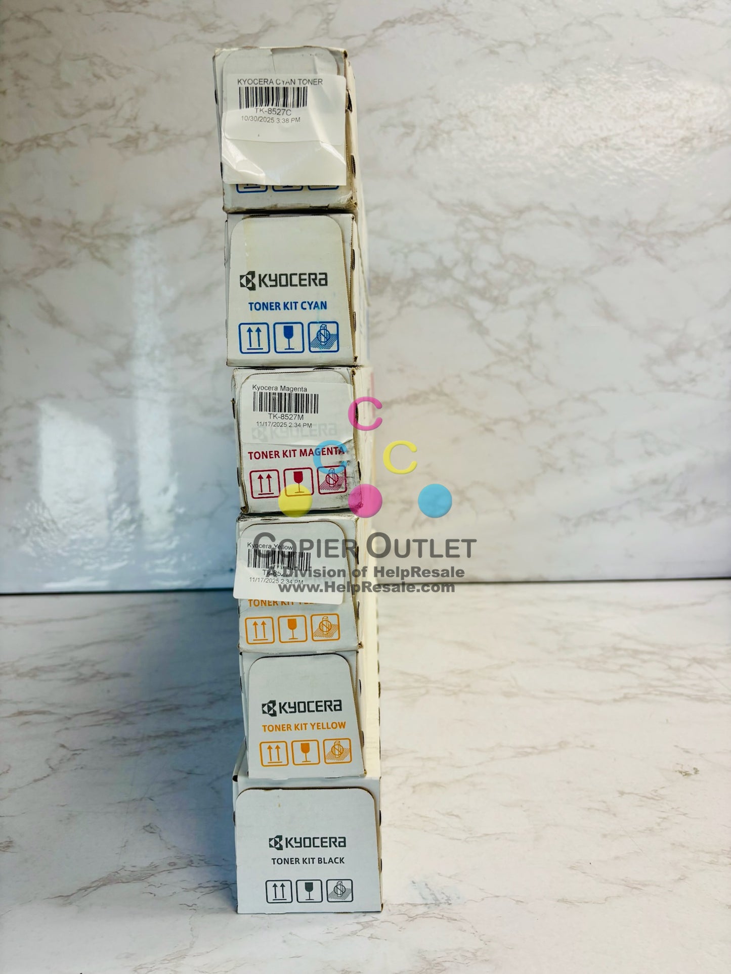 6 OEM Kyocera TASKalfa 3552ci,3553c Cyan, Mag, Yellow & Black Toner TK-8527 CMYK