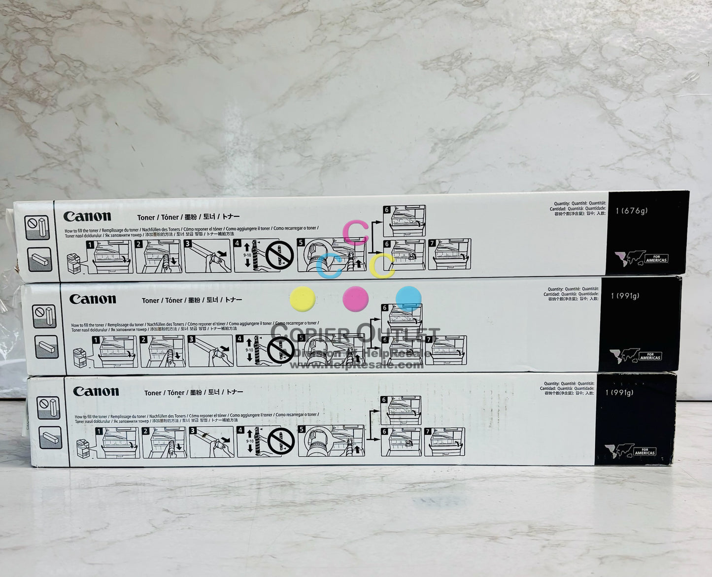 3 Genuine Canon iR Advance C5840i,C5850i Magenta & Black Toner GPR-61 MKK