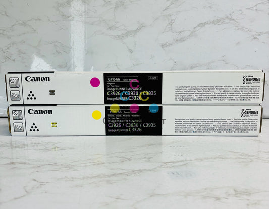 2 Genuine Canon iR Adv C3926,C3930,C3935 Magenta & Yellow Toners GPR-66 MY