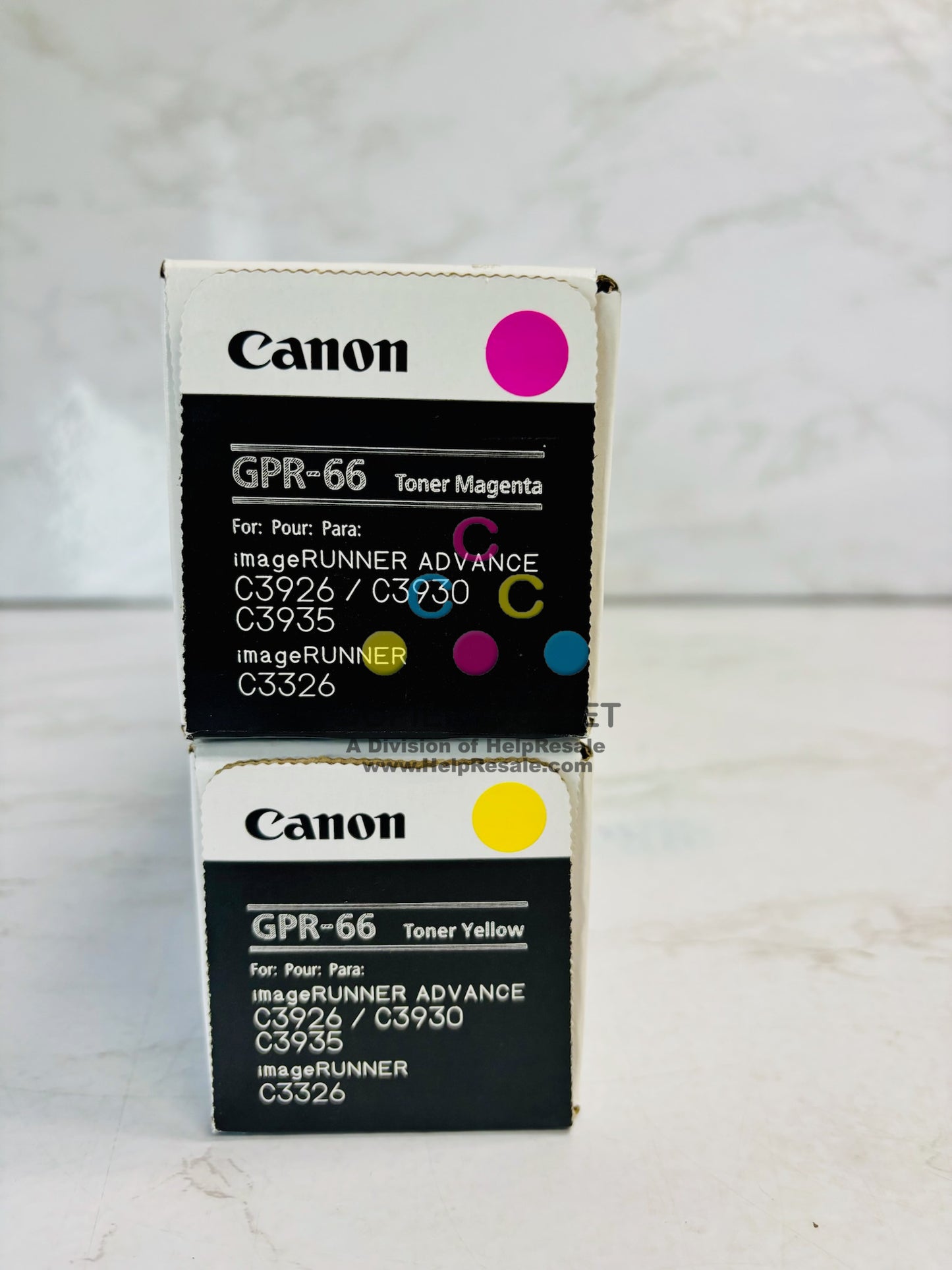 2 Genuine Canon iR Adv C3926,C3930,C3935 Magenta & Yellow Toners GPR-66 MY