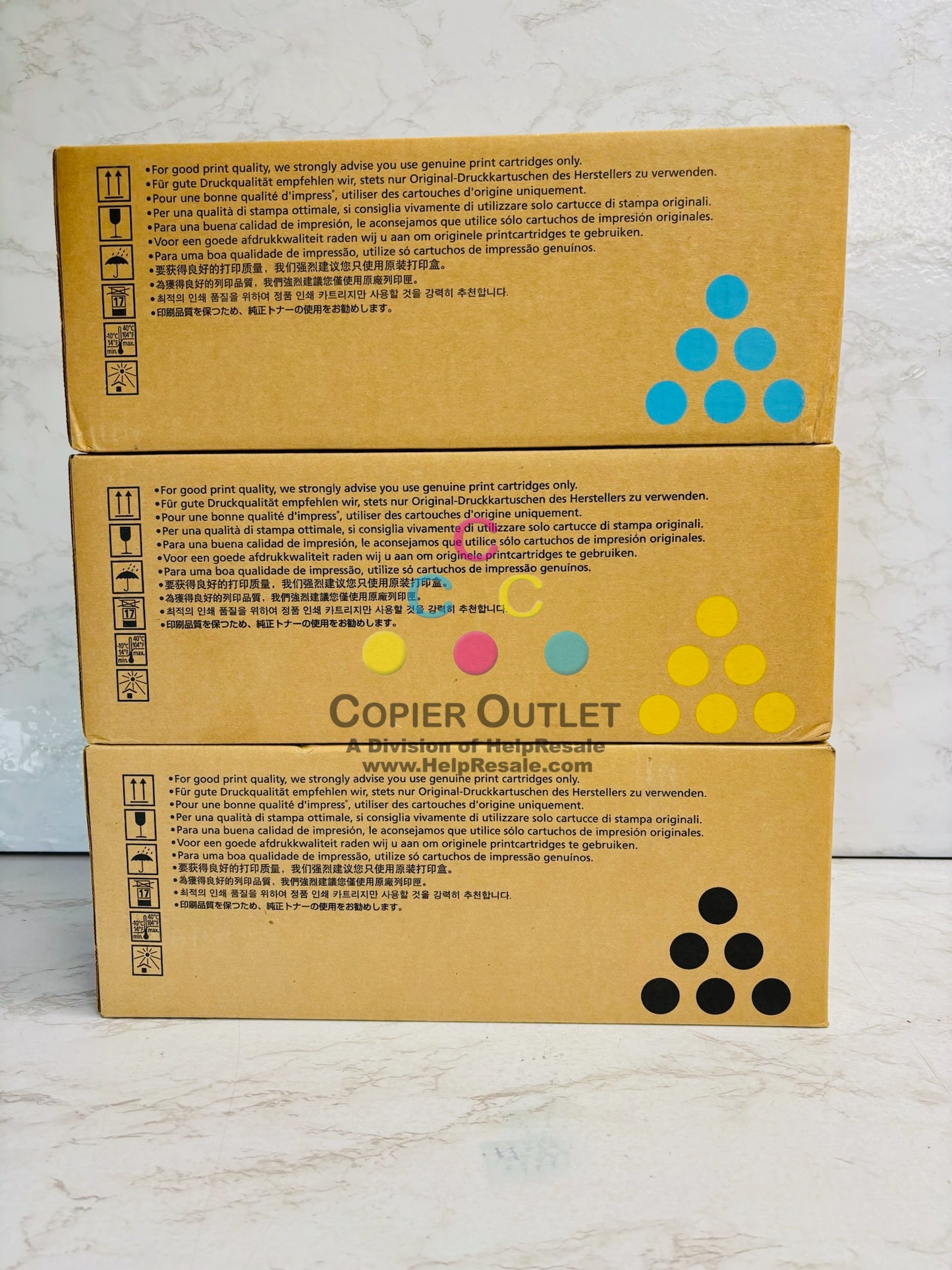 3 Genuine Ricoh SP310HA,SPC231N Cyan,Yell,& Black High Yield Toner 406475,76,78