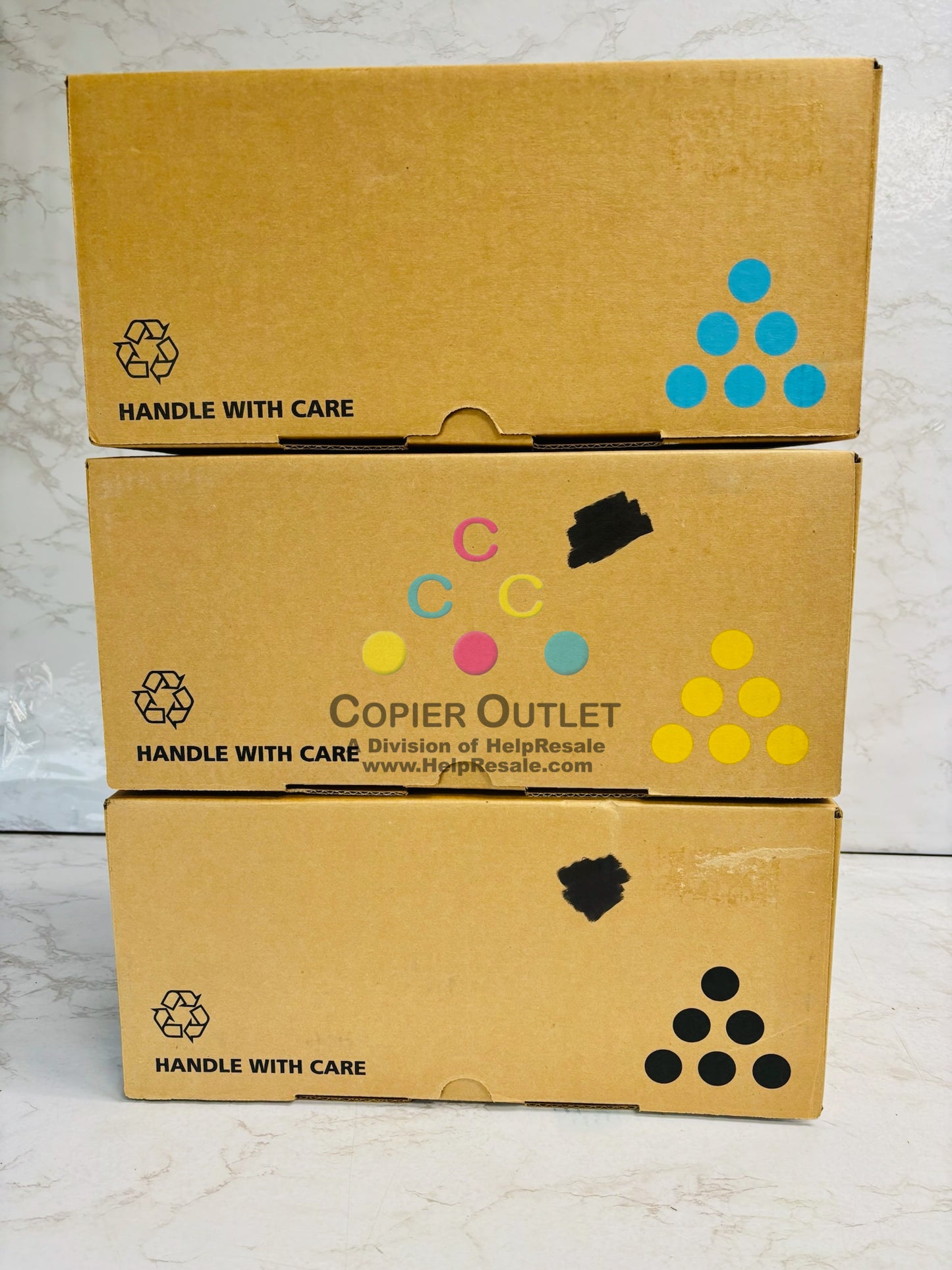 3 Genuine Ricoh SP310HA,SPC231N Cyan,Yell,& Black High Yield Toner 406475,76,78
