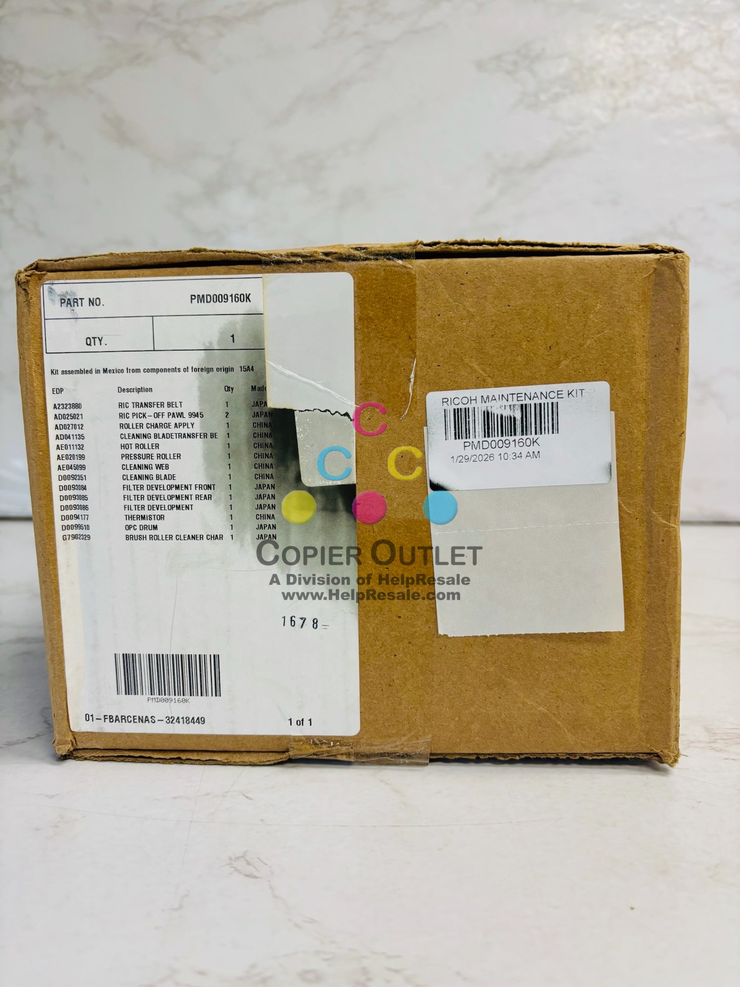 Genuine Ricoh Aficio MP 4000,4000B, 4001,4001G PMD009160K Maintenance Kit 160K