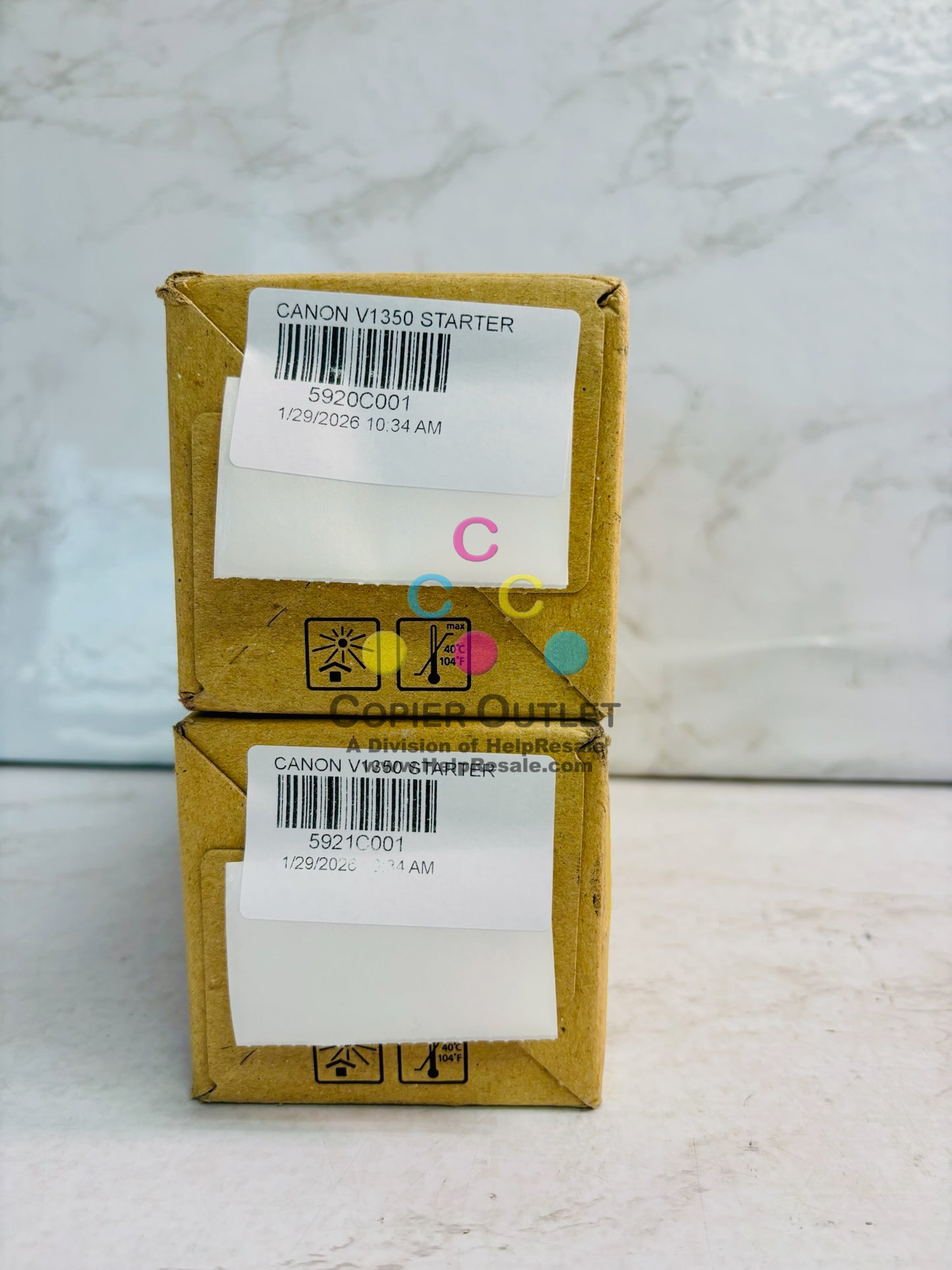 2 Genuine Canon imagePress V1350 Magenta & Yellow Starter 5920C001,5921C001 MY