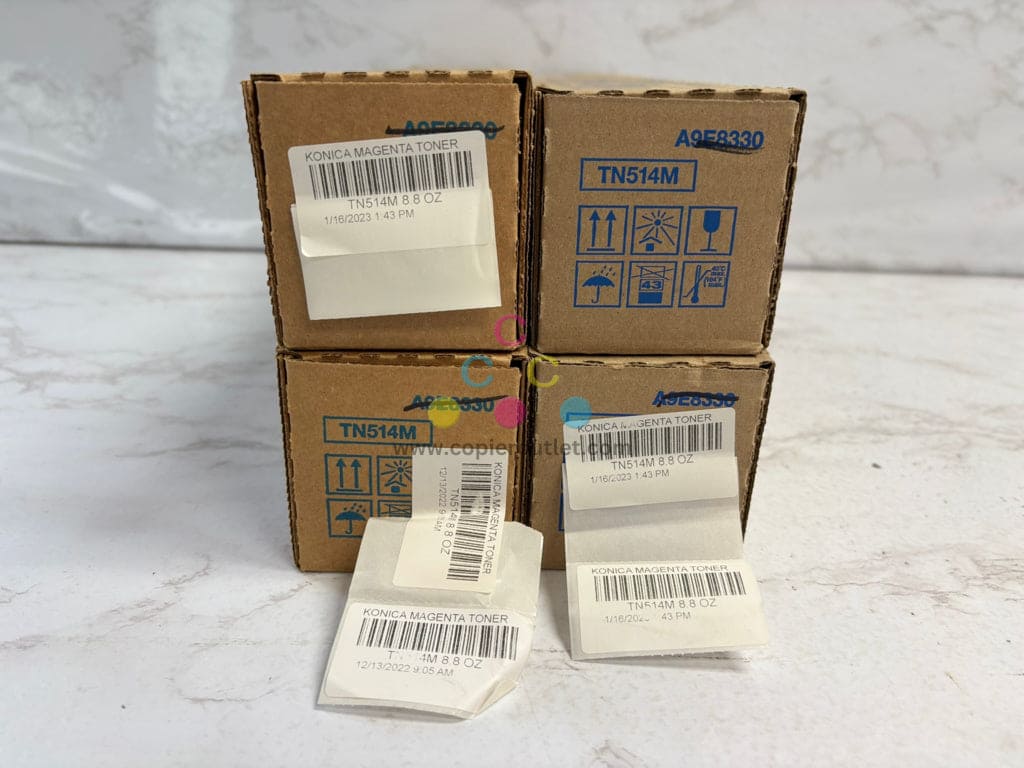 4 OEM Konica Minolta bizhub C458,C558,C658 TN514M Low yield Magenta Toners 8.8oz