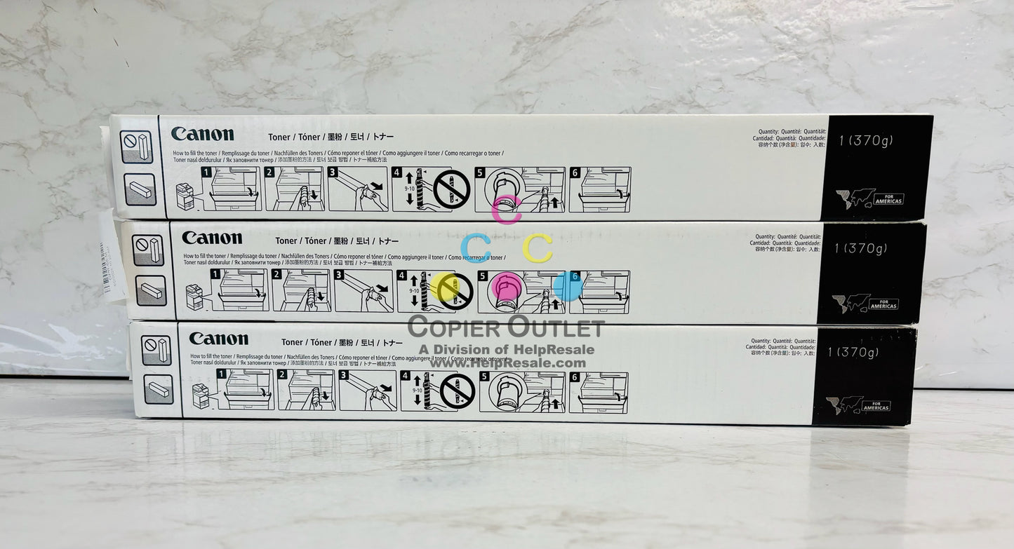 3 Genuine Canon iR Adv C3926,C3930 Cyan, Magenta & Yellow Toners GPR-66 CMY