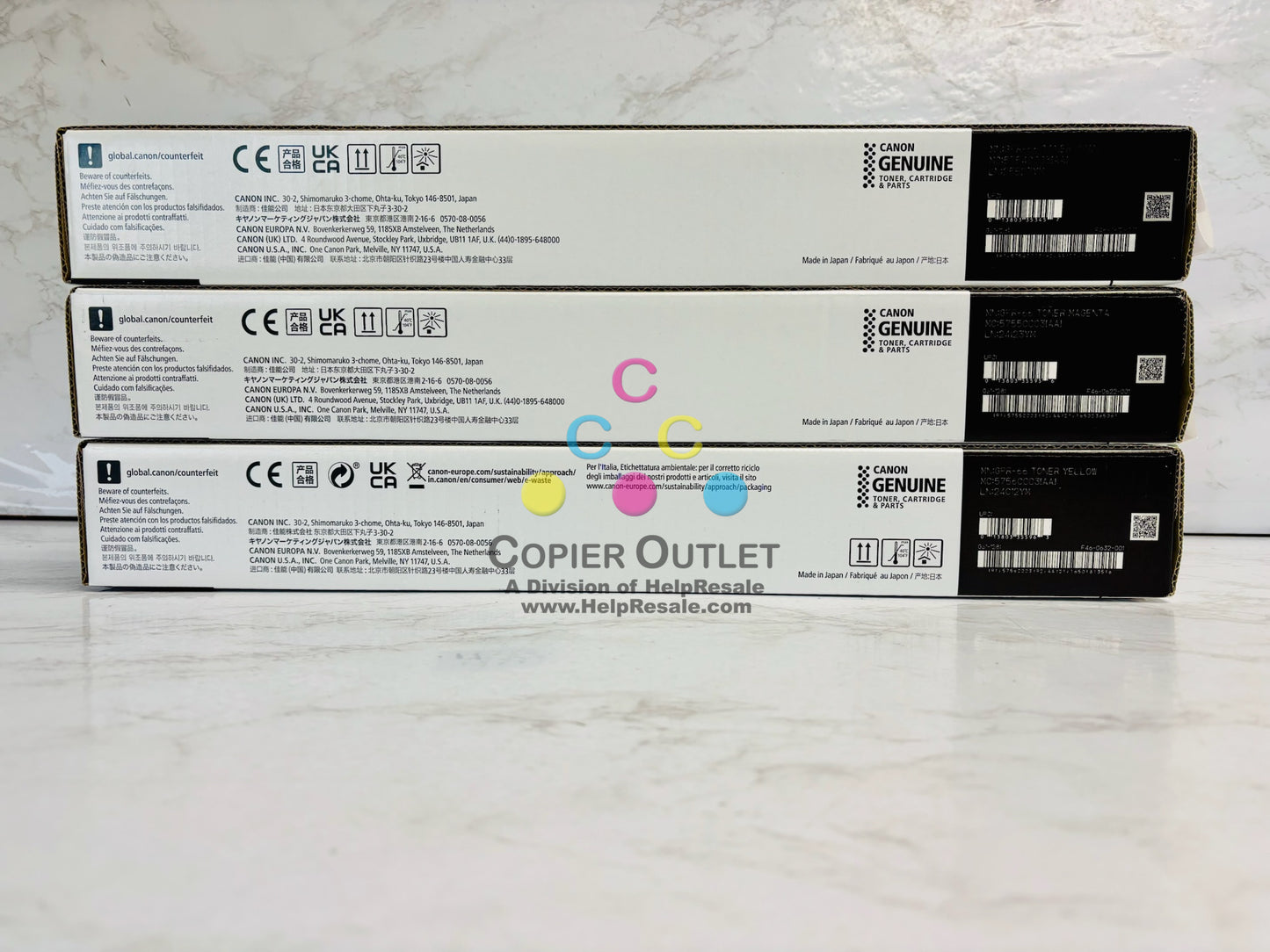 3 Genuine Canon iR Adv C3926,C3930 Cyan, Magenta & Yellow Toners GPR-66 CMY